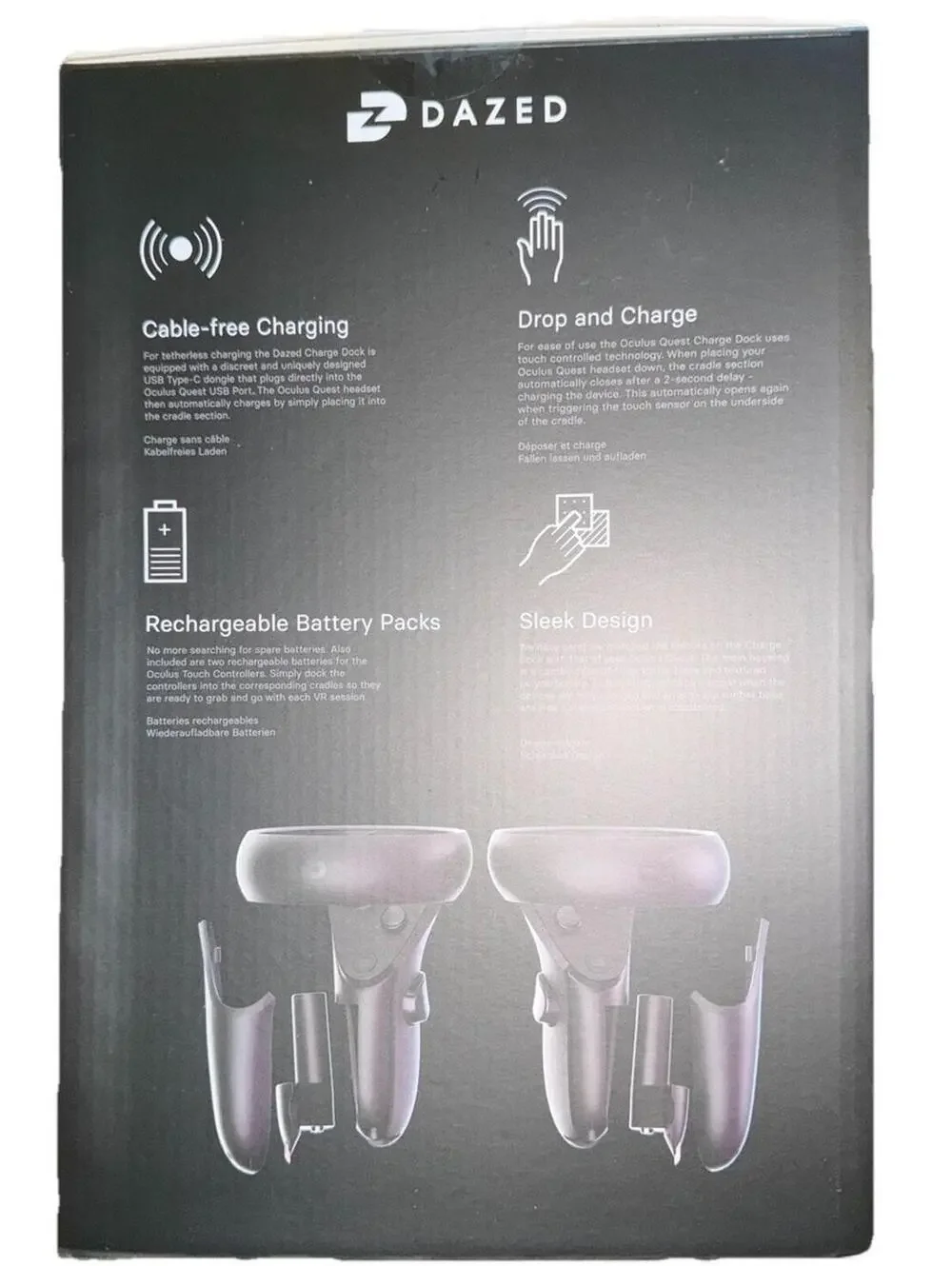 Dazed Charge Dock Compatible with Oculus Quest Headset & Controllers (Android)